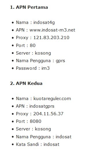 APN Indosat 4G tercepat (kuotareguler.com)