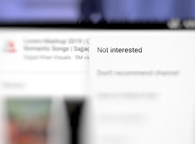 Not Interested dengan rekomendasi YouTube (gadgetsnow.com)