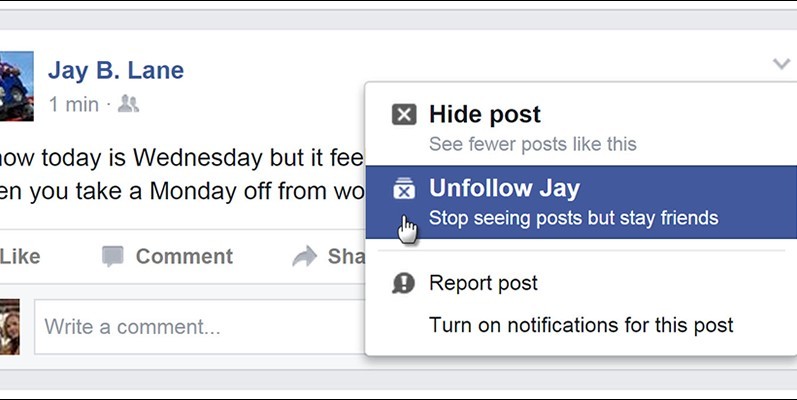 Cara unfollow akun Facebook teman (jaylane.com)