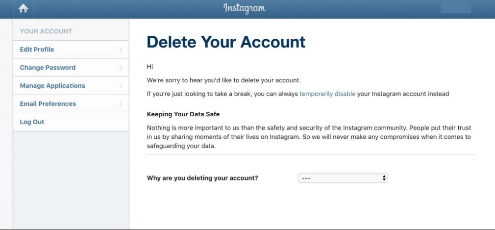Hapus akun Instagram (TrustedReviews)