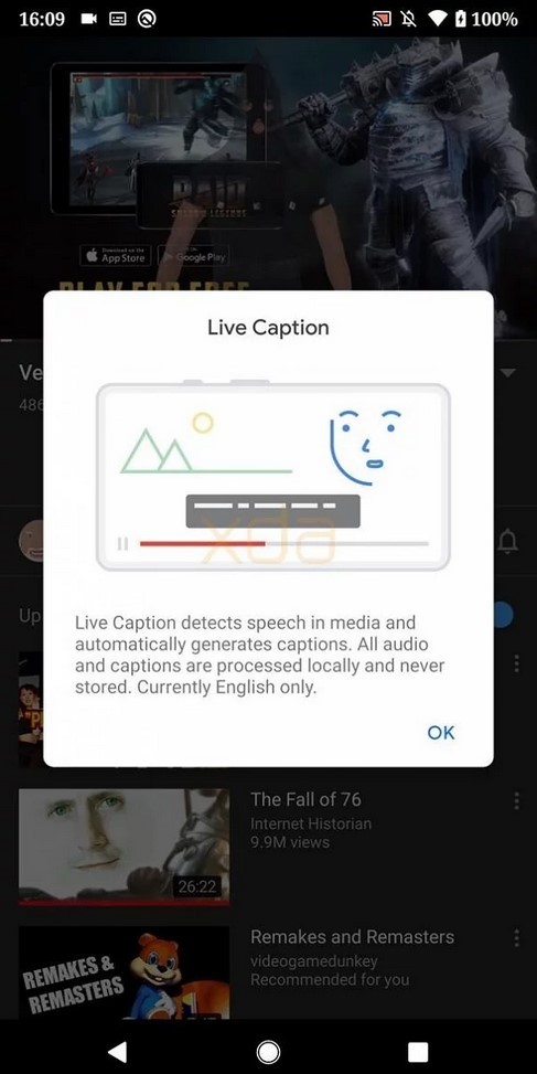 Kotak dialog Live Caption (androidcentral.com)
