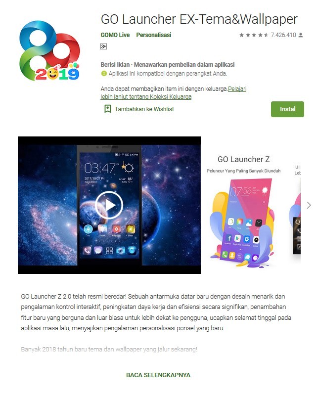 Aplikasi Go Launcher (play.google.com)