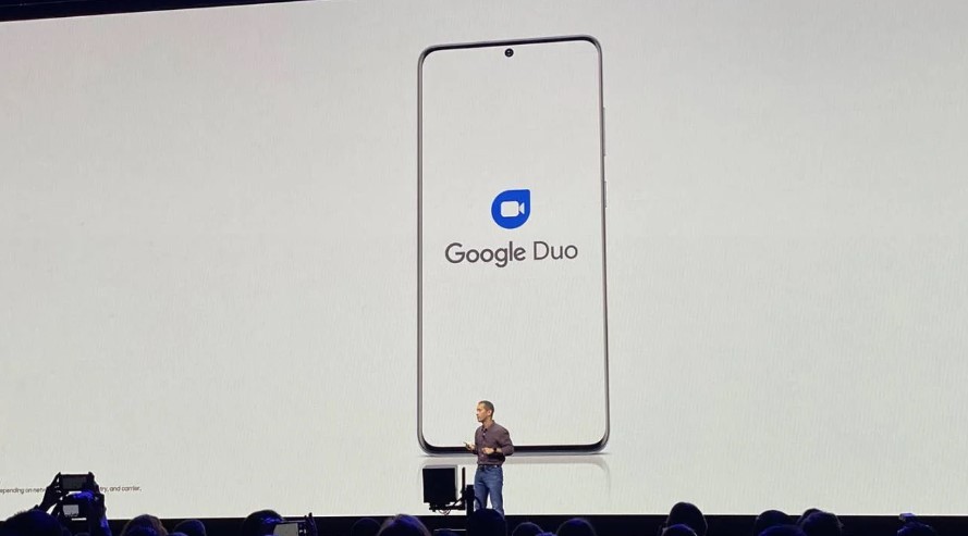 Presentasi Google Duo di acara Galaxy Unpacked (Gizchina)