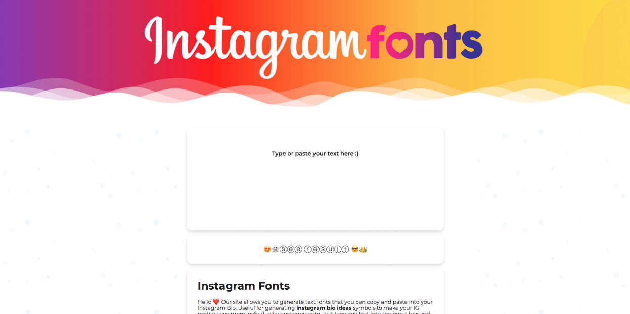 web pengubah font IG (instagramfonts)