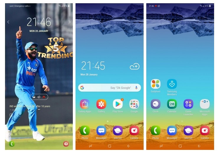 UI layar Samsung Galaxy M20 (androidauthority.net)