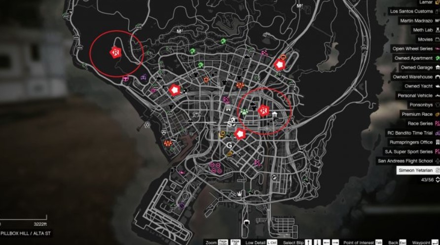 Peta lokasi GTA online (HoldtoReset)
