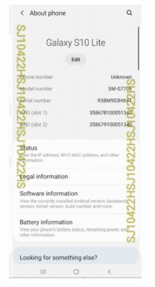 Spesifikasi Galaxy S10 Lite (xda-developers.com)