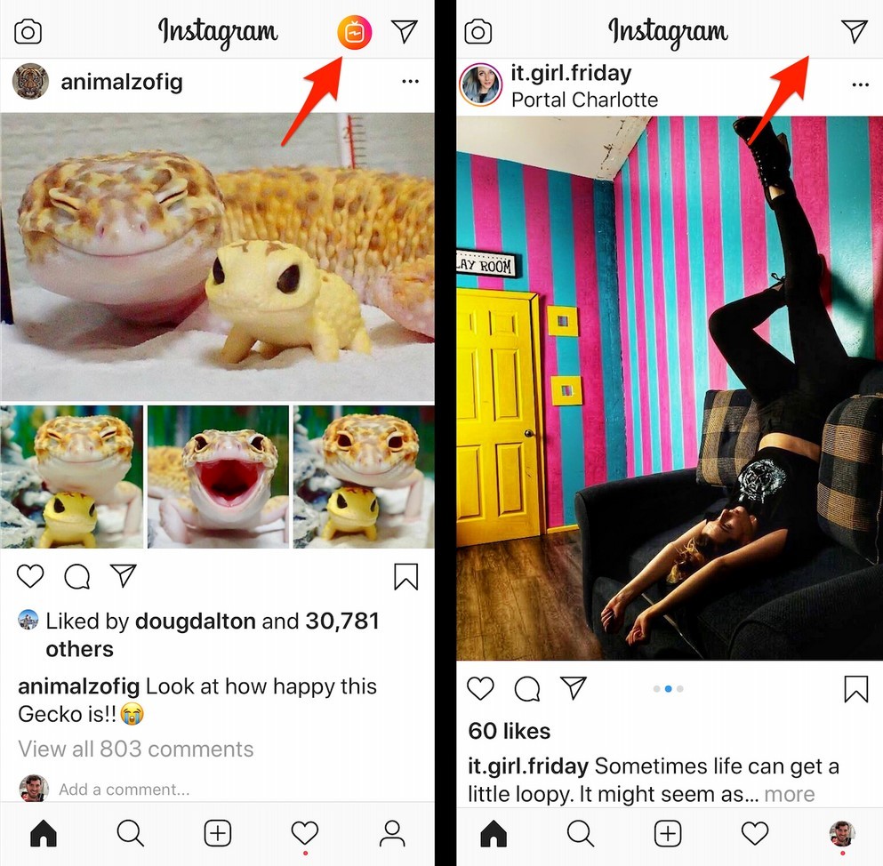 Tampilan lama vs tampilan baru Instagram (techcrunch.com)
