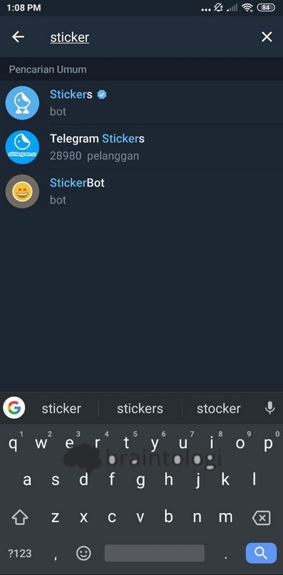 Aktivasi chatbot stiker Telegram (Telegram/Dok.Istimewa)